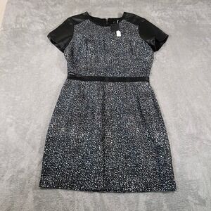 Club Monaco Dress Faux Leather Trim Career Party Cocktail Dress‎ Size 12